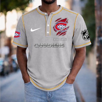 PREMIUM NHL X MC Crew neck button Henry Shirt Limited Editions NDT VHM 20426