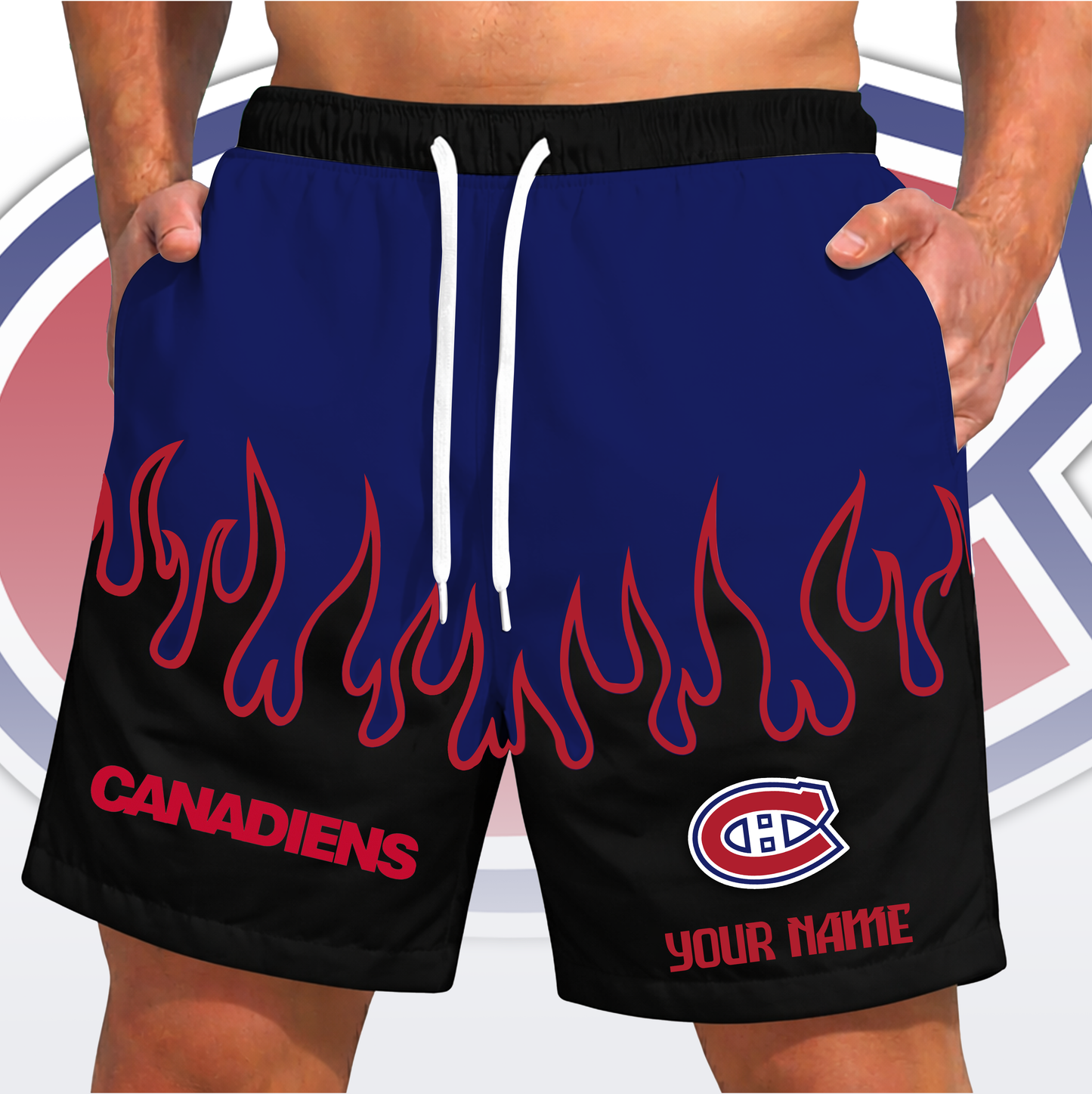 PREMIUM NHL X MC Fire  Flame Short Pants Custom Name Limited Edition NDT VHM 200426