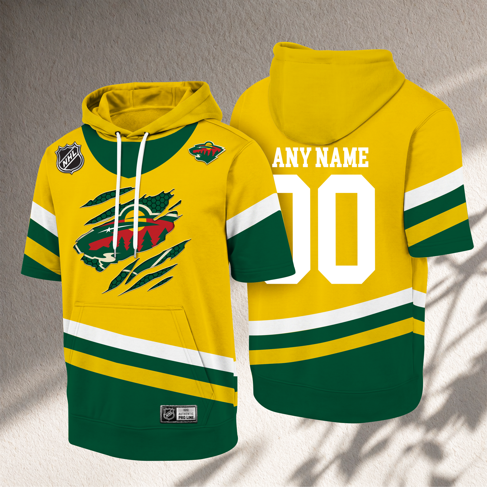PREMIUM NHL X MW CRACK Short Sleeve Hoodie SHIRT NDT VHM 150526
