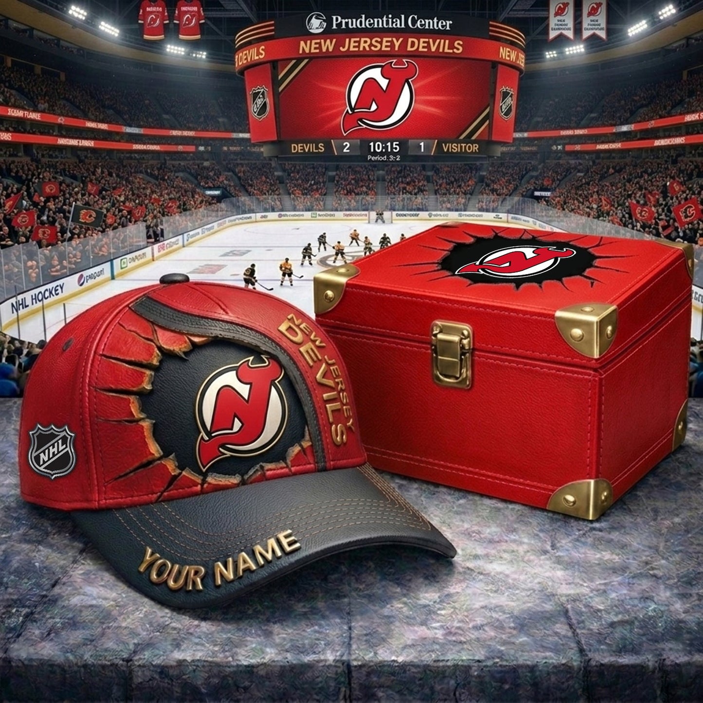 PREMIUM NHL X NJD CRACK CUSTOM NAME HAT NDT NHM 140426