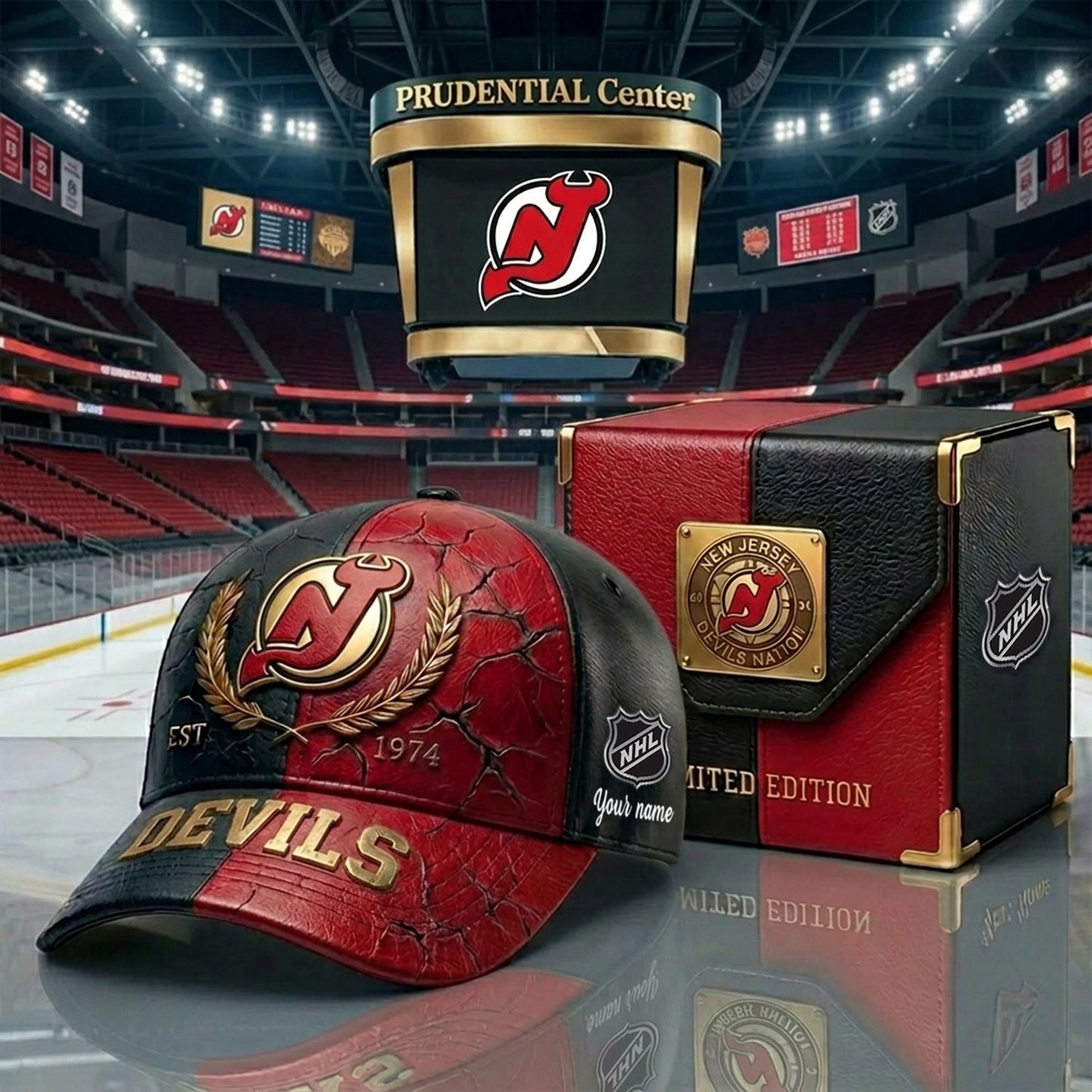 PREMIUM NHL X NJD CRACK CUSTOM NAME V6 HAT NDT NHM 230426