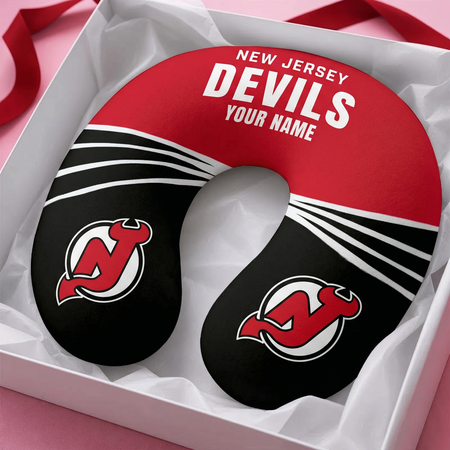 PREMIUM NHL X NJD Neck Pillow Custome Name For Fan NDT VHM 150526