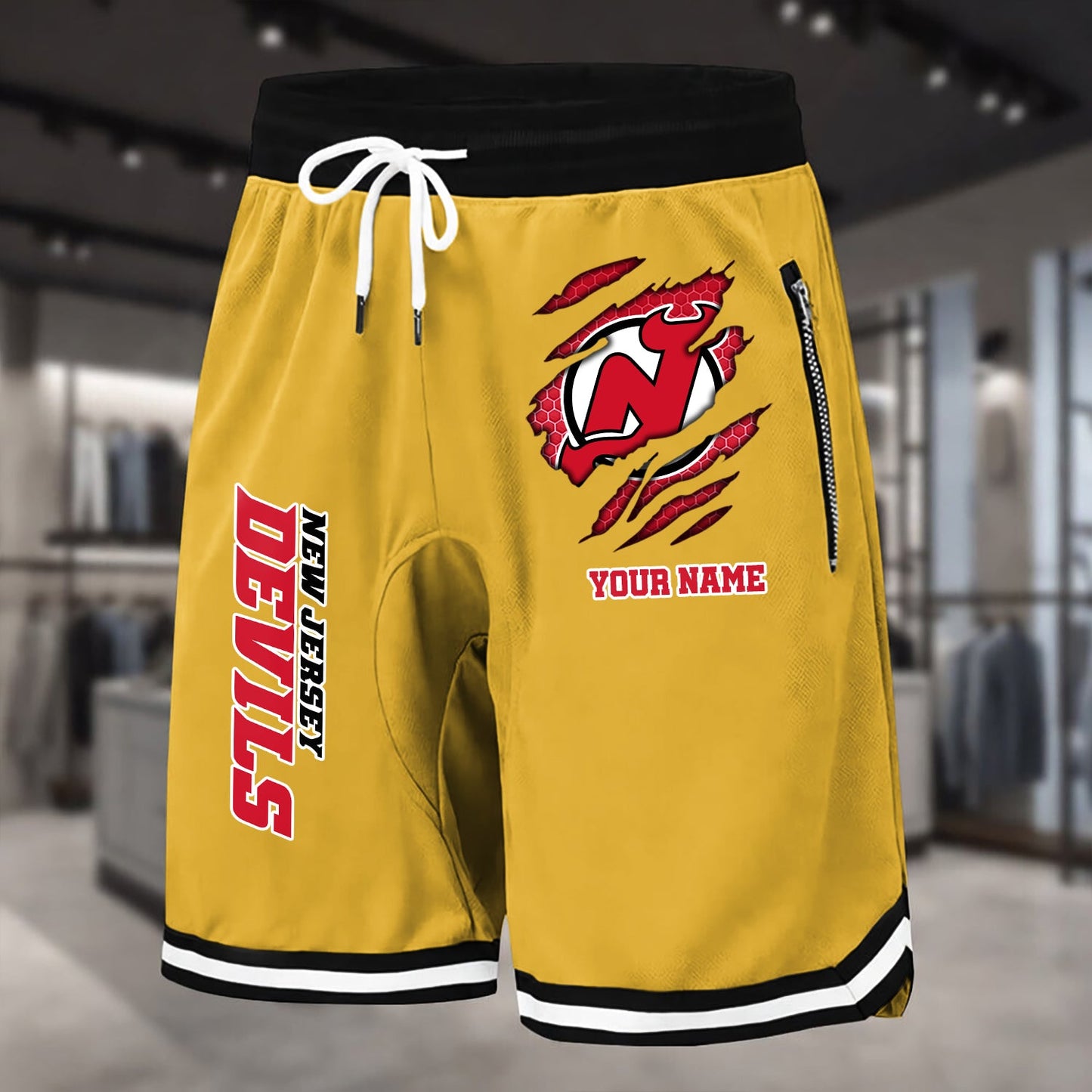 PREMIUM NHL X NJD Summer Fitness Breathable Basketball Shorts NDT NHM 240426