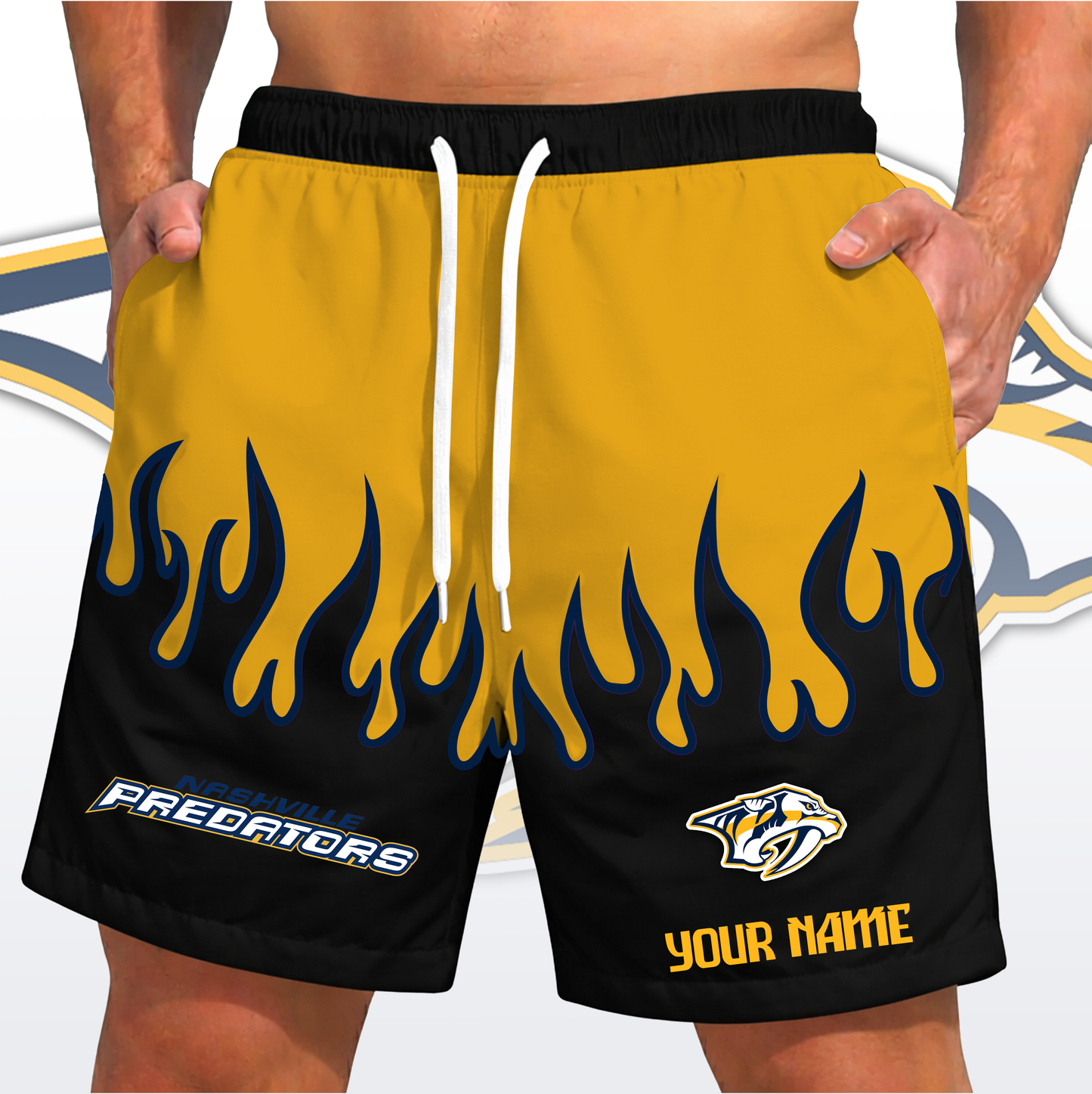 PREMIUM NHL X NP Fire  Flame Short Pants Custom Name Limited Edition NDT VHM 200426