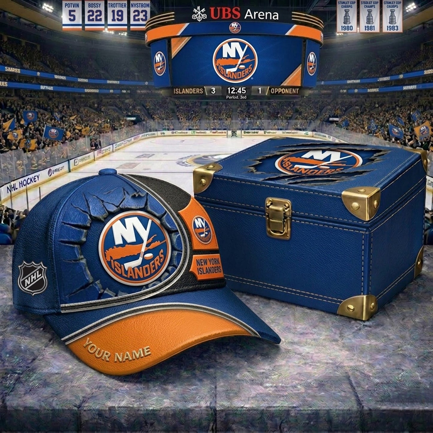 PREMIUM NHL X NYI CRACK CUSTOM NAME HAT V303 NDT NHM 150526
