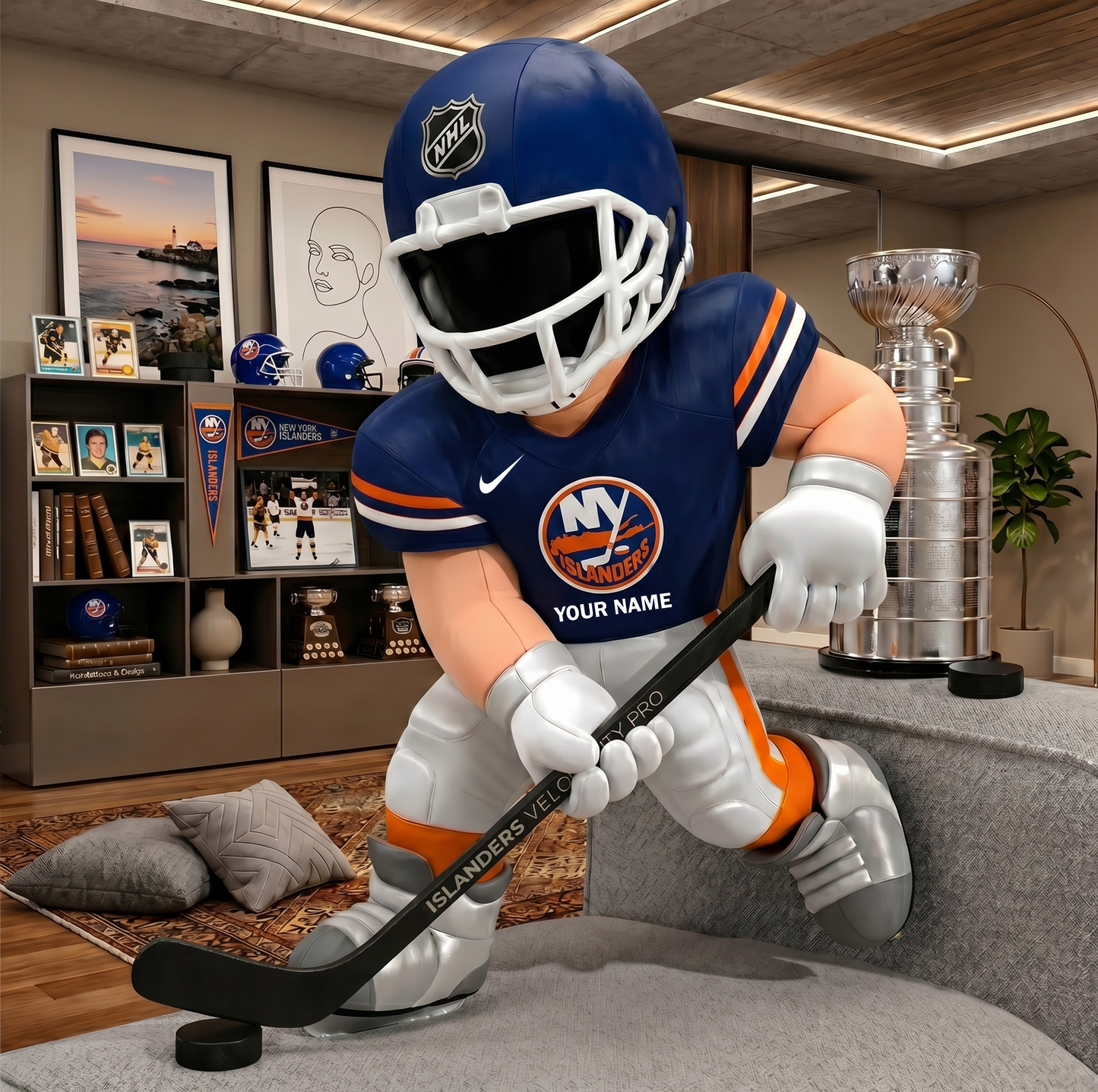 PREMIUM NHL X NYI Players Custom Shape Pillow Custom Name Gifts FOR FAN NDT VHM 280526