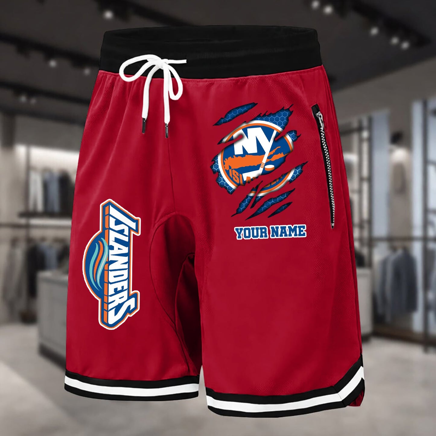 PREMIUM NHL X NYI Summer Fitness Breathable Basketball Shorts NDT NHM 240426