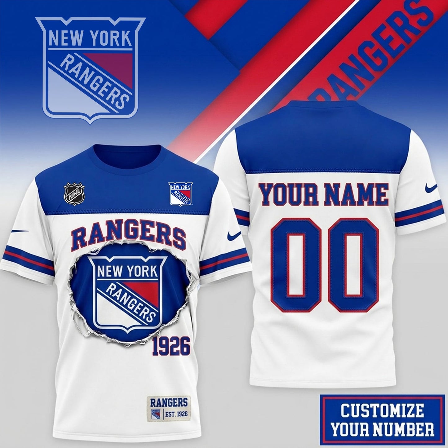PREMIUM NHL X NYR BESPOKE CRACK SHIRT LIMITED EDITIONS NDT NHM 300526