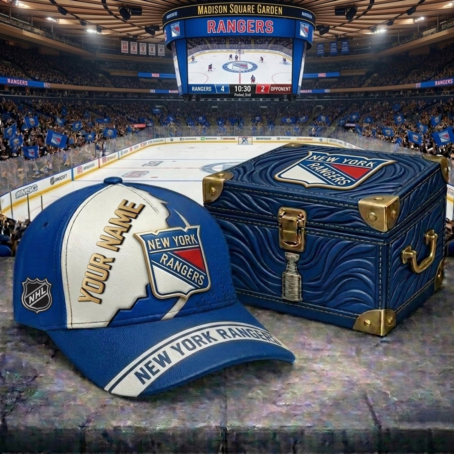 PREMIUM NHL X NYR CRACK CUSTOM NAME V4 HAT NDT NHM 200426