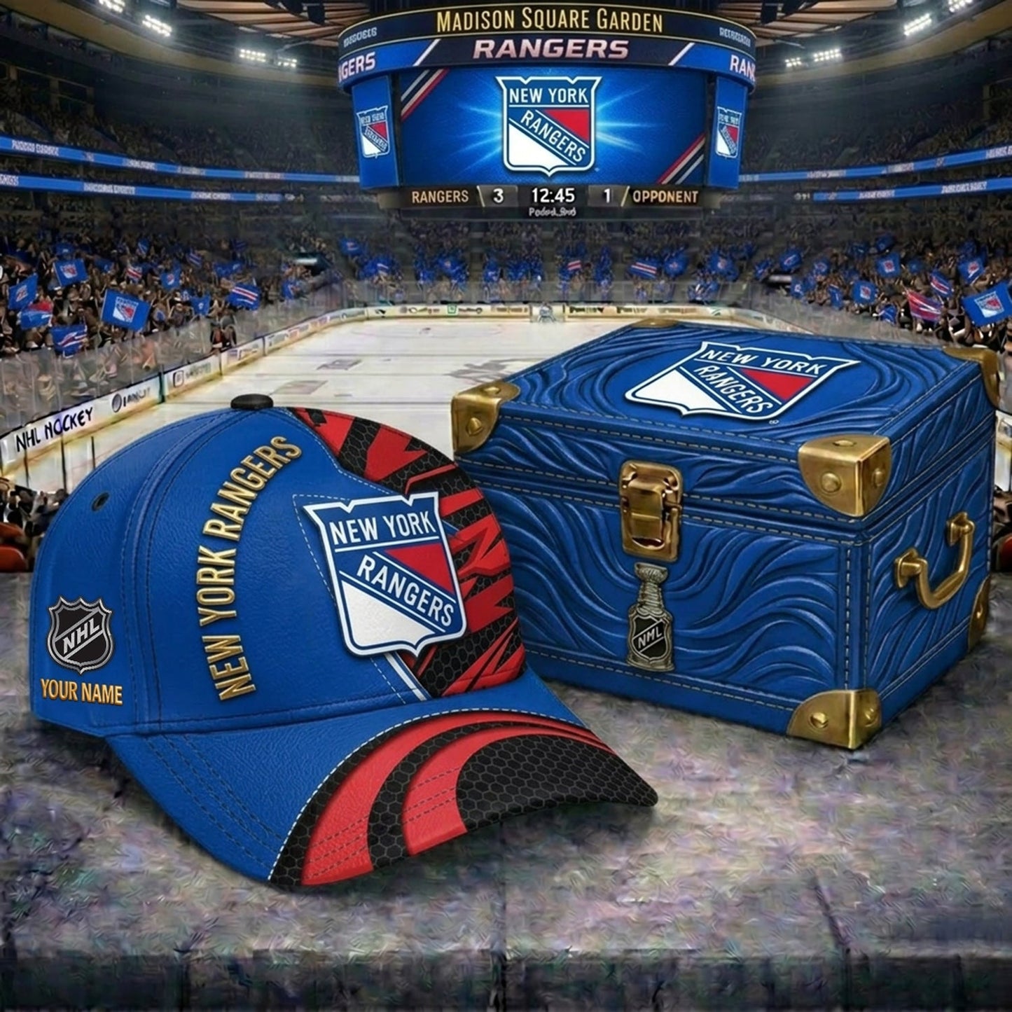 PREMIUM NHL X NYR CRACK CUSTOM NAME V5 HAT NDT NHM 220426