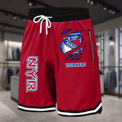 PREMIUM NHL X NYR Summer Fitness Breathable Basketball Shorts NDT NHM 240426