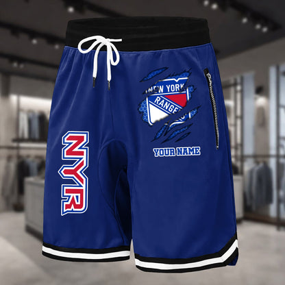 PREMIUM NHL X NYR Summer Fitness Breathable Basketball Shorts NDT NHM 240426