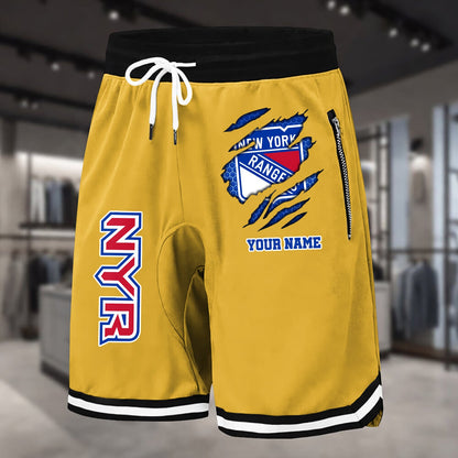 PREMIUM NHL X NYR Summer Fitness Breathable Basketball Shorts NDT NHM 240426