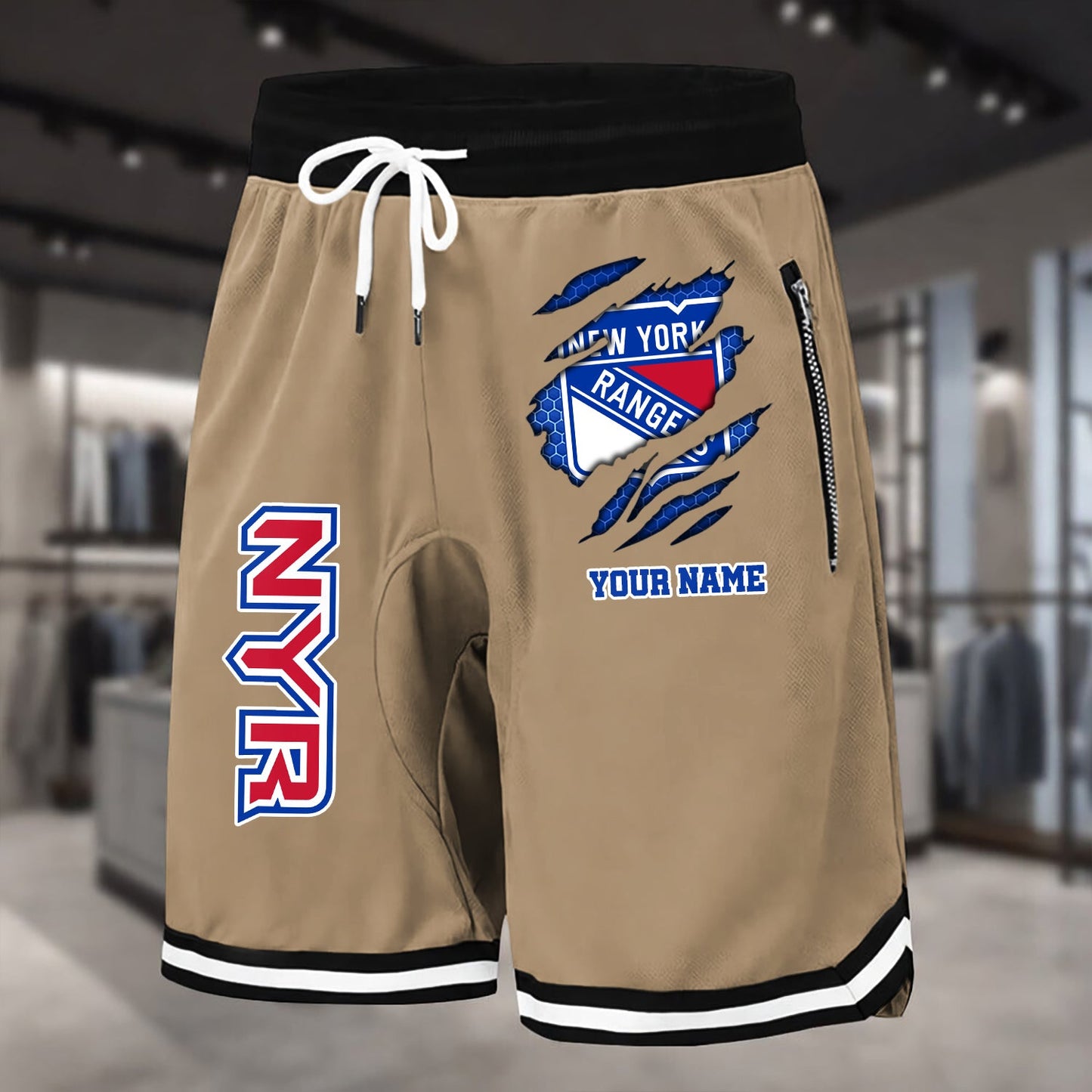 PREMIUM NHL X NYR Summer Fitness Breathable Basketball Shorts NDT NHM 240426