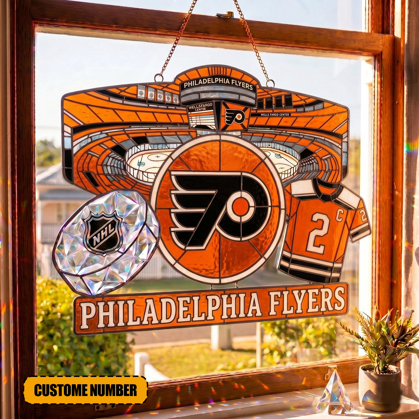 PREMIUM NHL  X PF Suncatcher Custom  Name  Limited Edition NDT VHM 240426