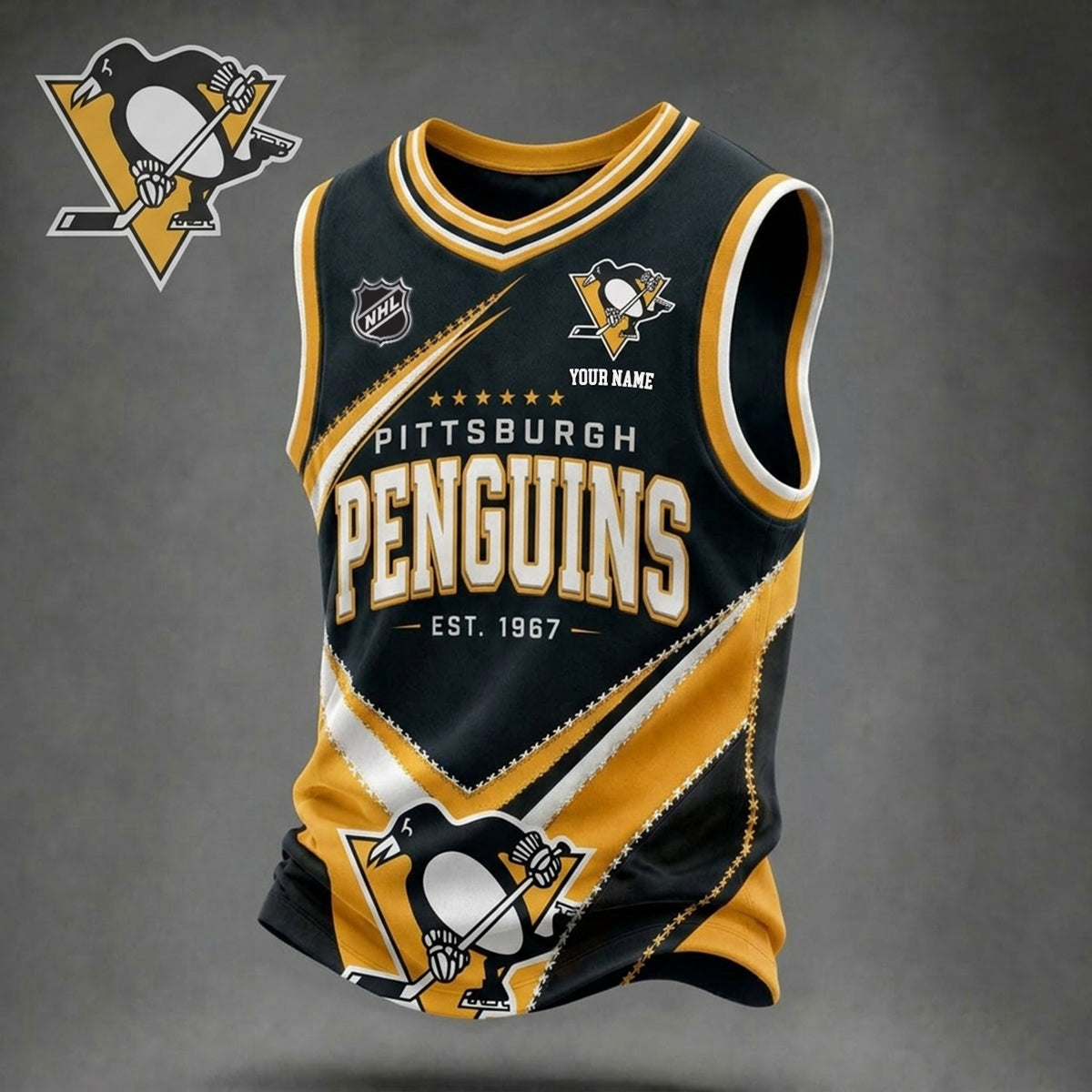 PREMIUM NHL X PIT Game Day V-Neck Tank Top Custome Shirt NDT NHM 060626