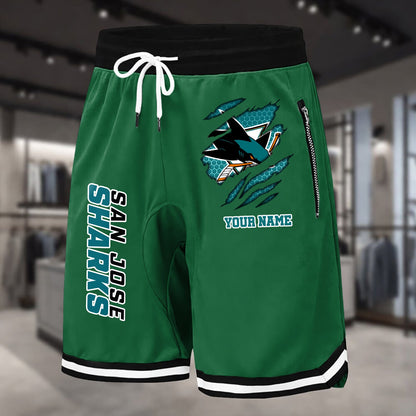 PREMIUM NHL X SJS Summer Fitness Breathable Basketball Shorts NDT NHM 240426