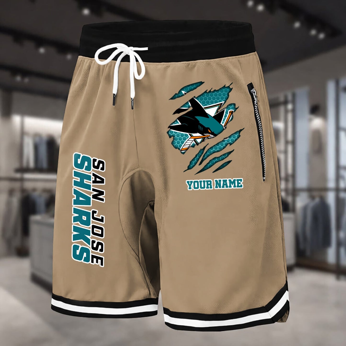 PREMIUM NHL X SJS Summer Fitness Breathable Basketball Shorts NDT NHM 240426