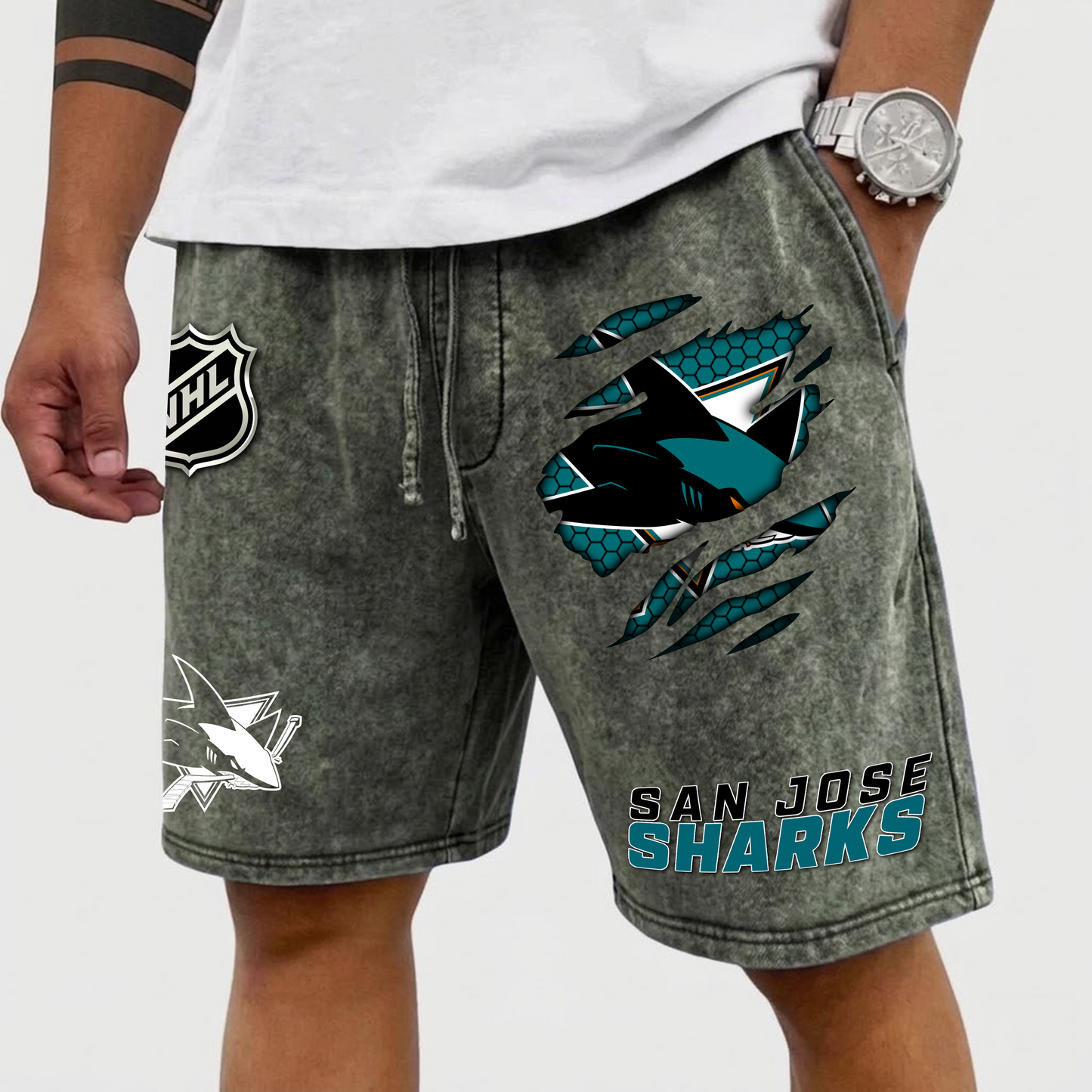 PREMIUM NHL X SJS WASH SHORTS FOR SUMMER HOLIDAY NDT VHM  070426
