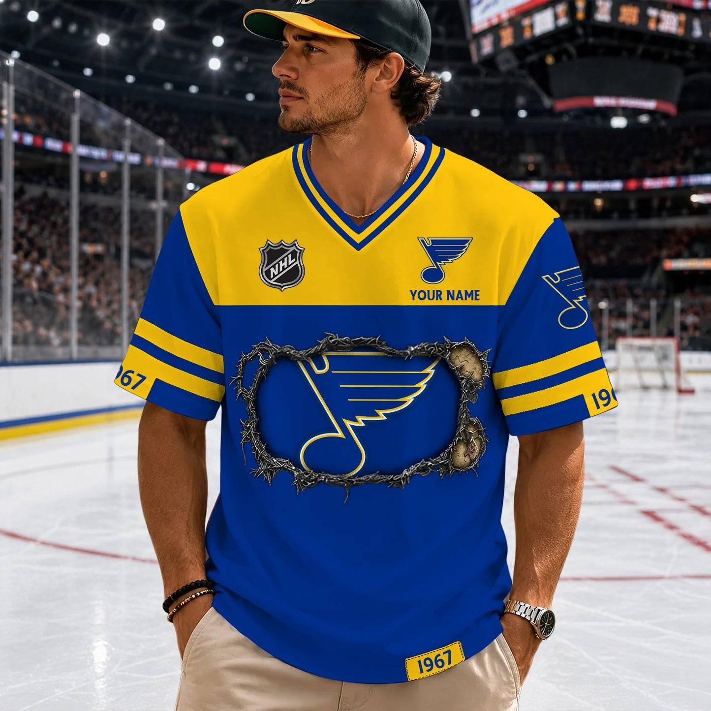 PREMIUM NHL X SLB Streetwear V-neck Shirt Custom Gifts For Fan NDT NHM 290526