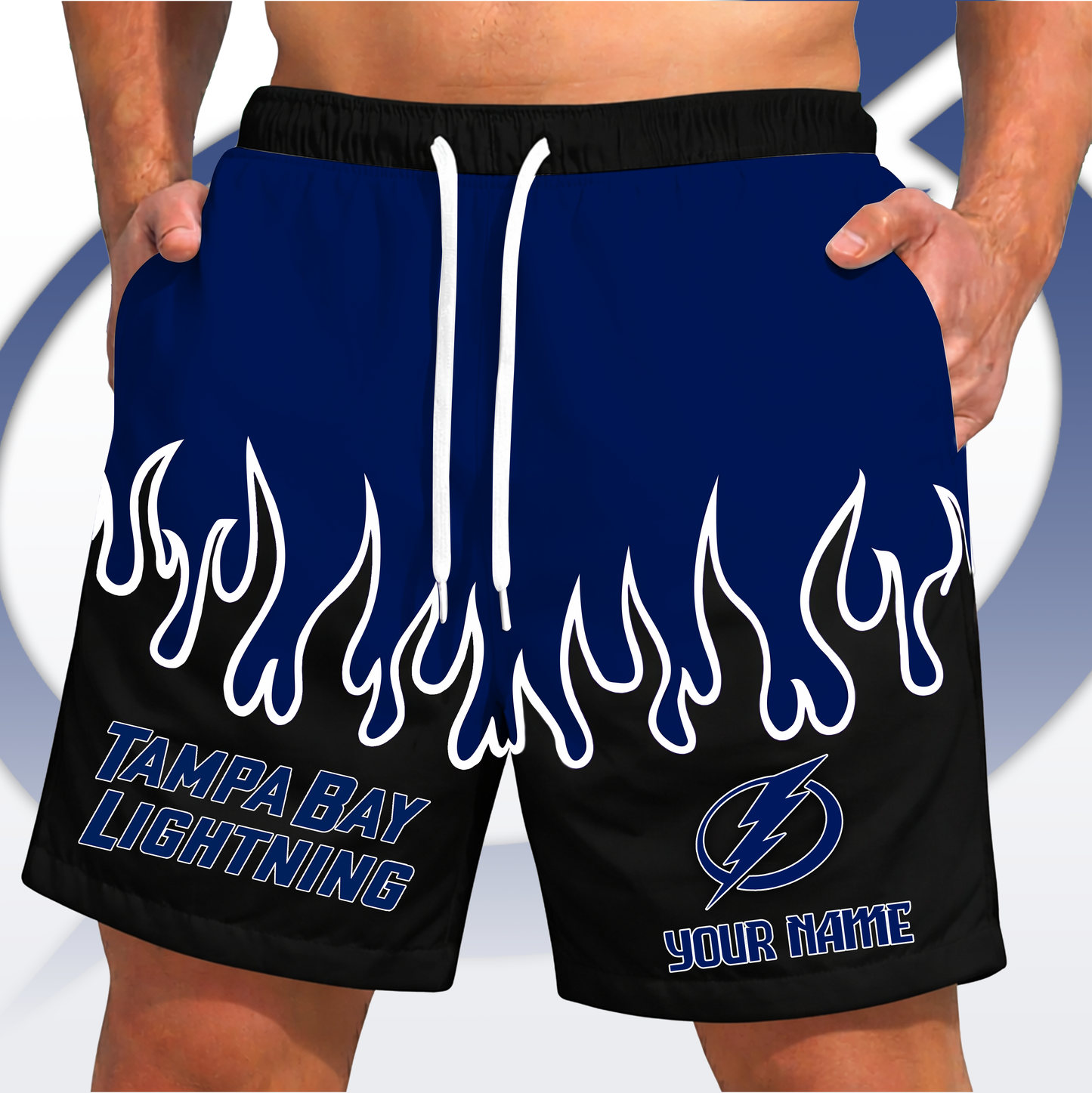 PREMIUM NHL X TBL Fire  Flame Short Pants Custom Name Limited Edition NDT VHM 200426