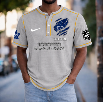 PREMIUM NHL X TML Crew neck button Henry Shirt Limited Editions NDT VHM 20426