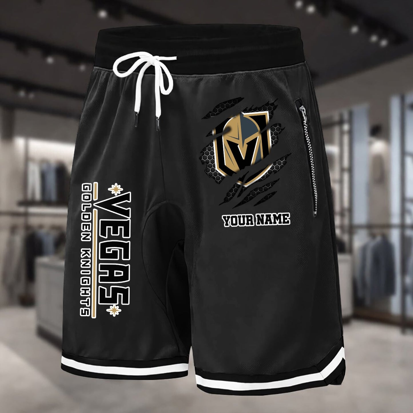 PREMIUM NHL X VGK Summer Fitness Breathable Basketball Shorts NDT NHM 240426