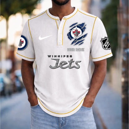 PREMIUM NHL X WJ Crew neck button Henry Shirt Limited Editions NDT VHM 20426