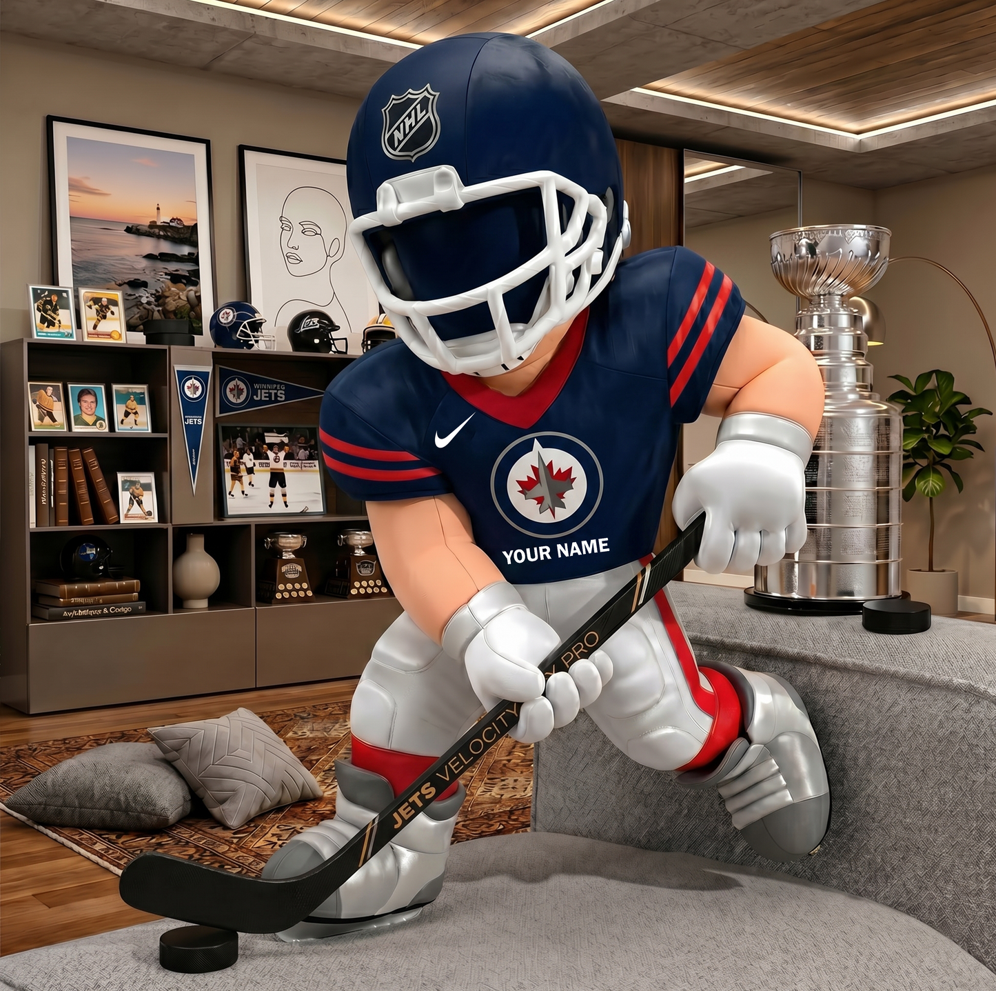 PREMIUM NHL X WJ Players Custom Shape Pillow Custom Name Gifts FOR FAN NDT VHM 280526