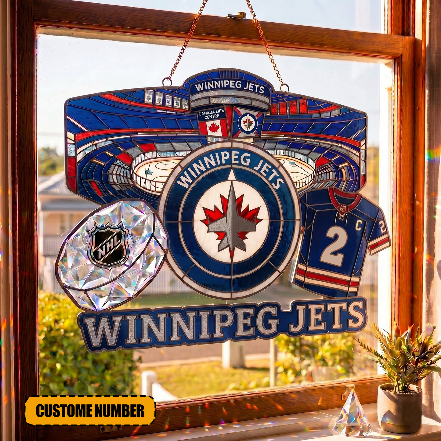 PREMIUM NHL  X WJ Suncatcher Custom  Name  Limited Edition NDT VHM 240426
