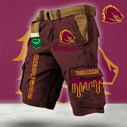 PREMIUM NRL X BB Cargo Shorts Custom Name Limited Edition NDT LVH