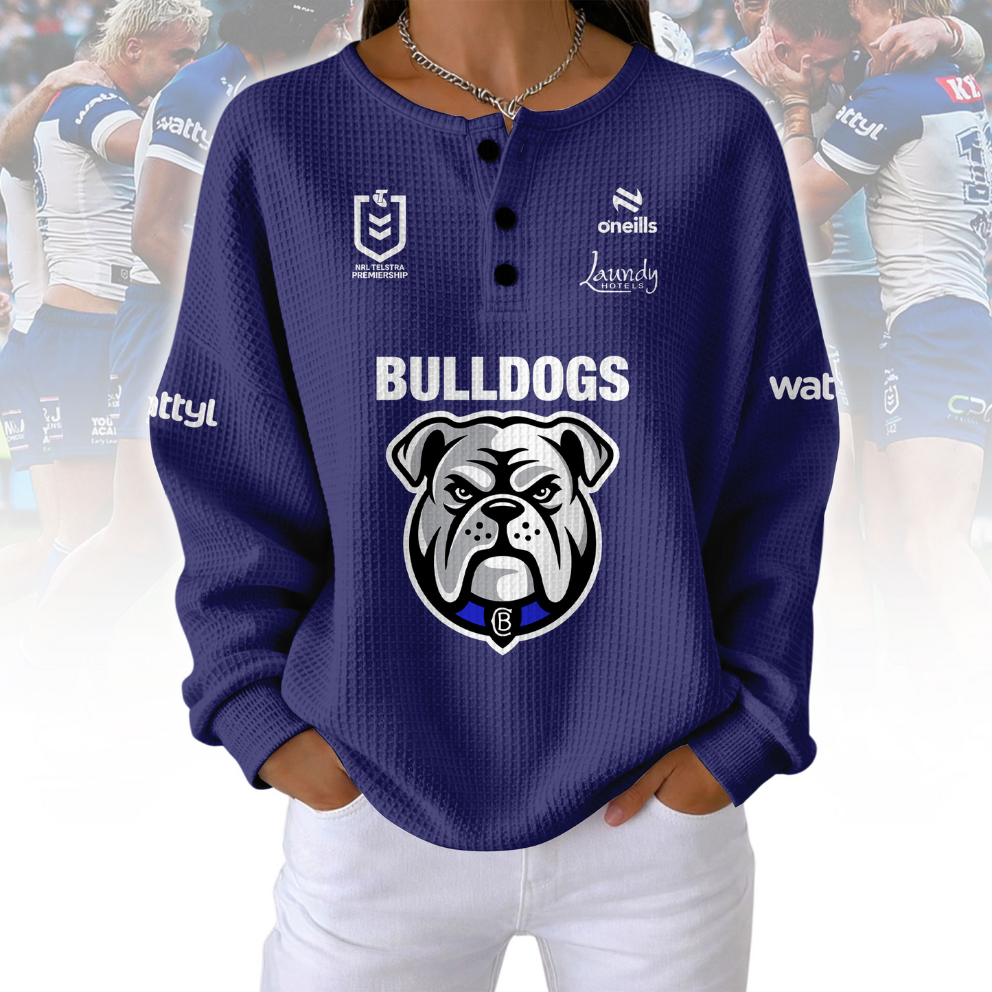 PREMIUM NRL X CBB  Woman Waffle  Classic Hoodie NDT NQK 240326