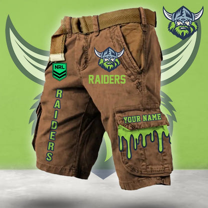 PREMIUM NRL X CR Cargo Shorts Custom Name Limited Edition NDT LVH