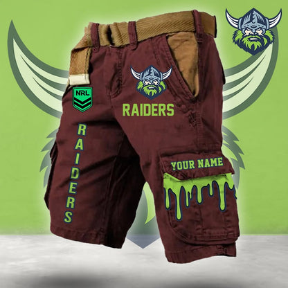 PREMIUM NRL X CR Cargo Shorts Custom Name Limited Edition NDT LVH