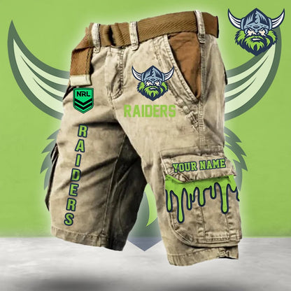 PREMIUM NRL X CR Cargo Shorts Custom Name Limited Edition NDT LVH