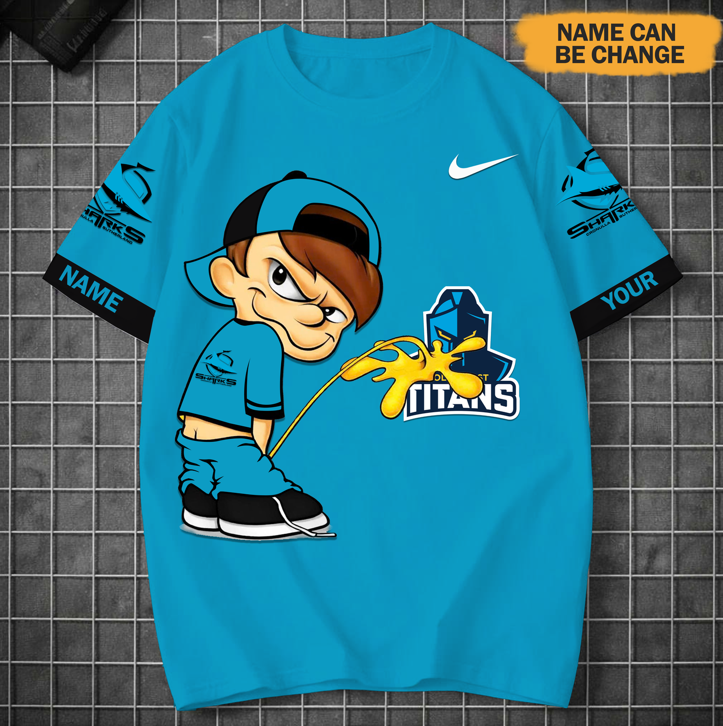 PREMIUM NRL X CSS Funny Peeing Boy New Tshirt Custom Name NDT VHM 160426