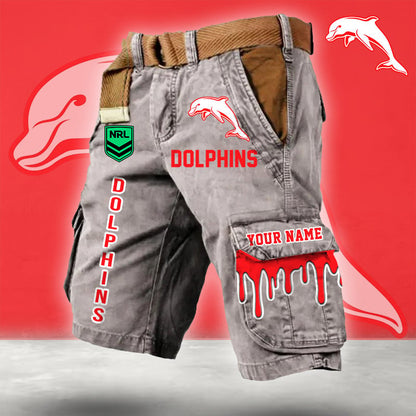PREMIUM NRL X DOL Cargo Shorts Custom Name Limited Edition NDT LVH