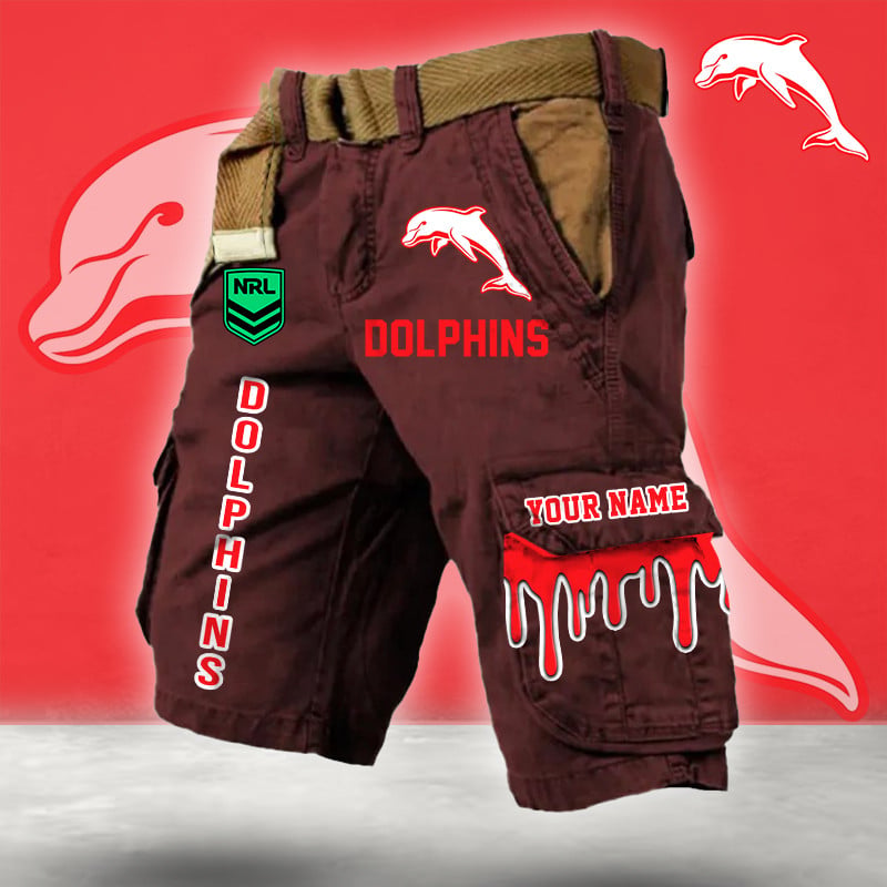 PREMIUM NRL X DOL Cargo Shorts Custom Name Limited Edition NDT LVH