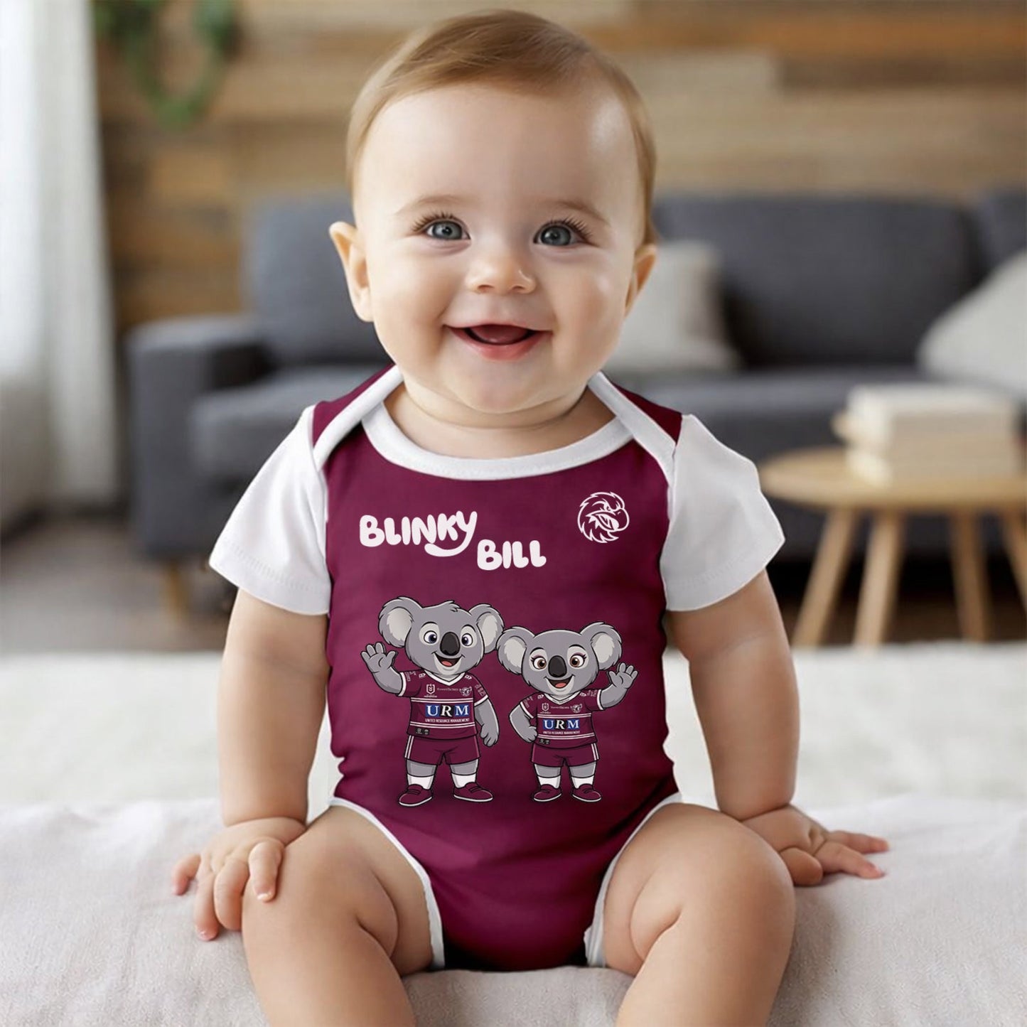 PREMIUM NRL X MSE BLINKY BILL Baby Romper Custom Name For Kids NDT LVH 130426 1