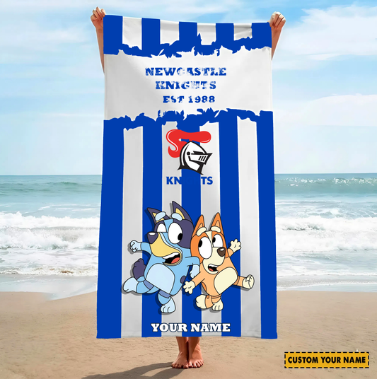 PREMIUM NRL X NK BLUEY&BINGO  Beach Towel Personalized NDT VHM 280326