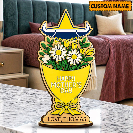 PREMIUM NRL X NQC Custom Name Happy Mother's Day Wooden Plaque Gifts For Fan NDT LVH 180426
