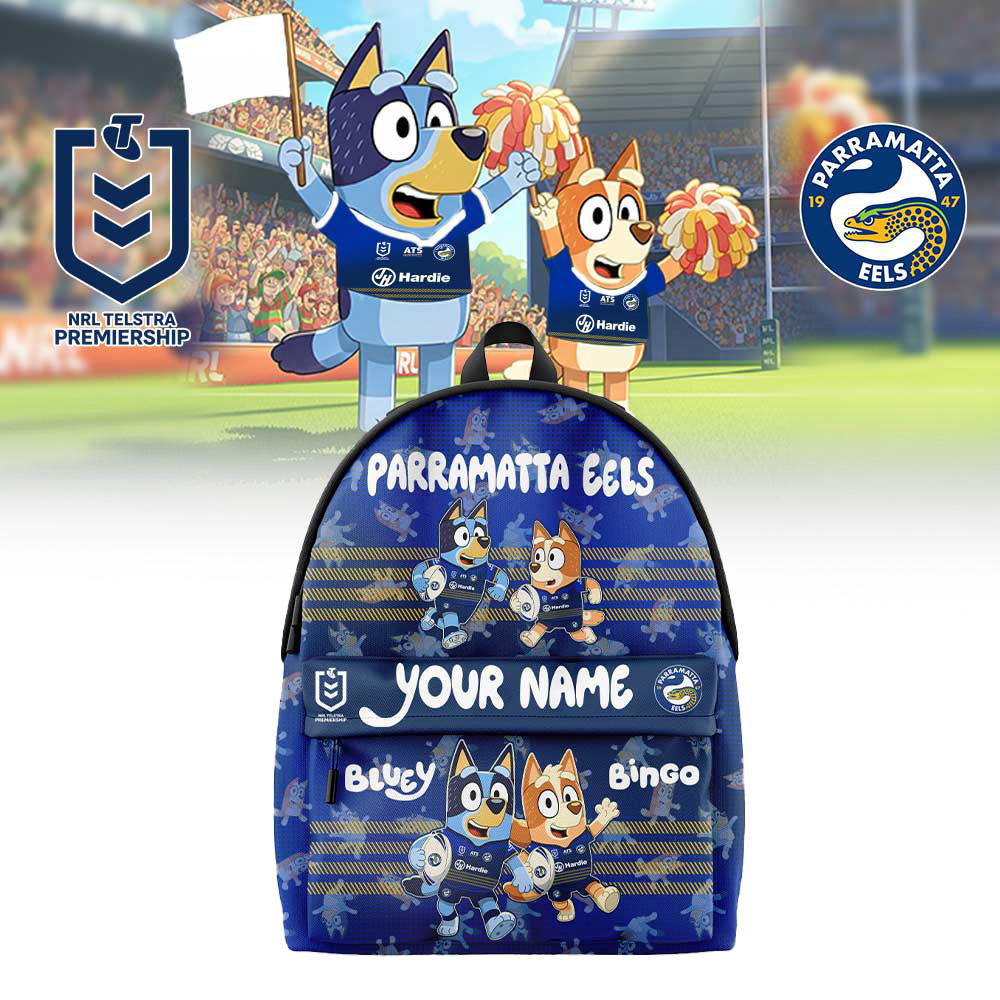 PREMIUM NRL X PE Bluey and Bingo Back Pack Custom Name For Fans NDT LVH 310326
