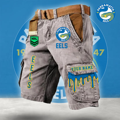 PREMIUM NRL X PE Cargo Shorts Custom Name Limited Edition NDT LVH