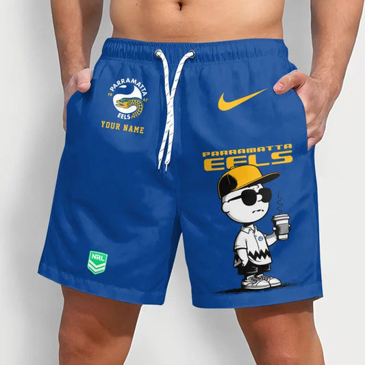 PREMIUM NRL X PE Cool Snoopy Men Short Pants Custom  Name  For Summer NDT NTN