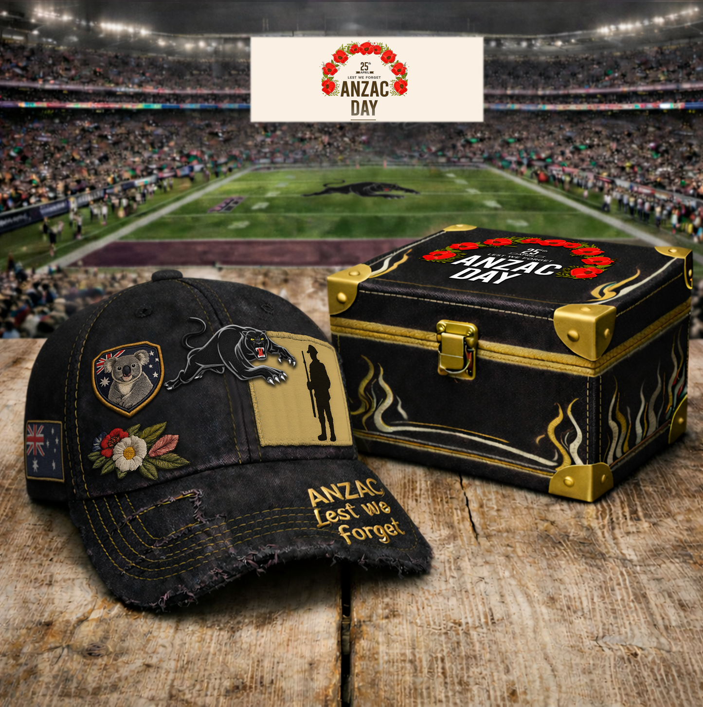 PREMIUM NRL X PP .RETRO ANZAC DAY CAP LIMITED EDITION NDT VHM