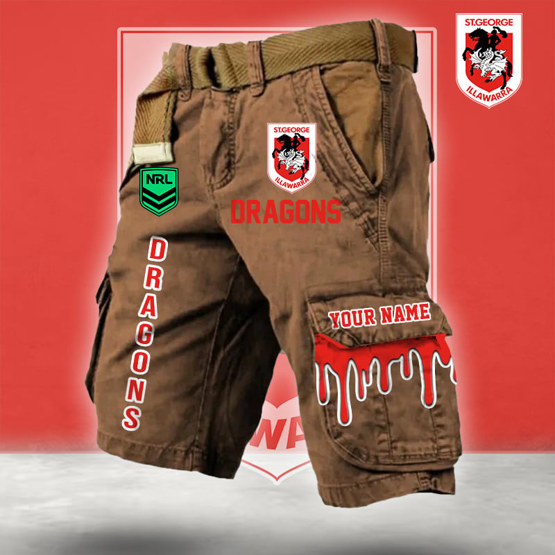 PREMIUM NRL X SID Cargo Shorts Custom Name Limited Edition NDT LVH