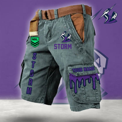 PREMIUM NRL X ST Cargo Shorts Custom Name Limited Edition NDT LVH
