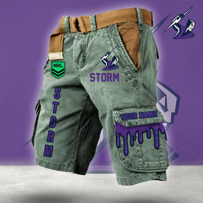 PREMIUM NRL X ST Cargo Shorts Custom Name Limited Edition NDT LVH