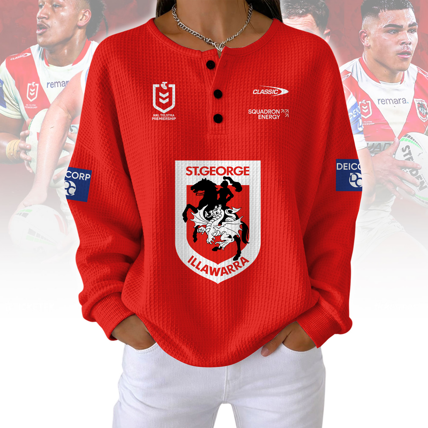 PREMIUM NRL X STG Woman Waffle  Classic Hoodie NDT NQK 240326