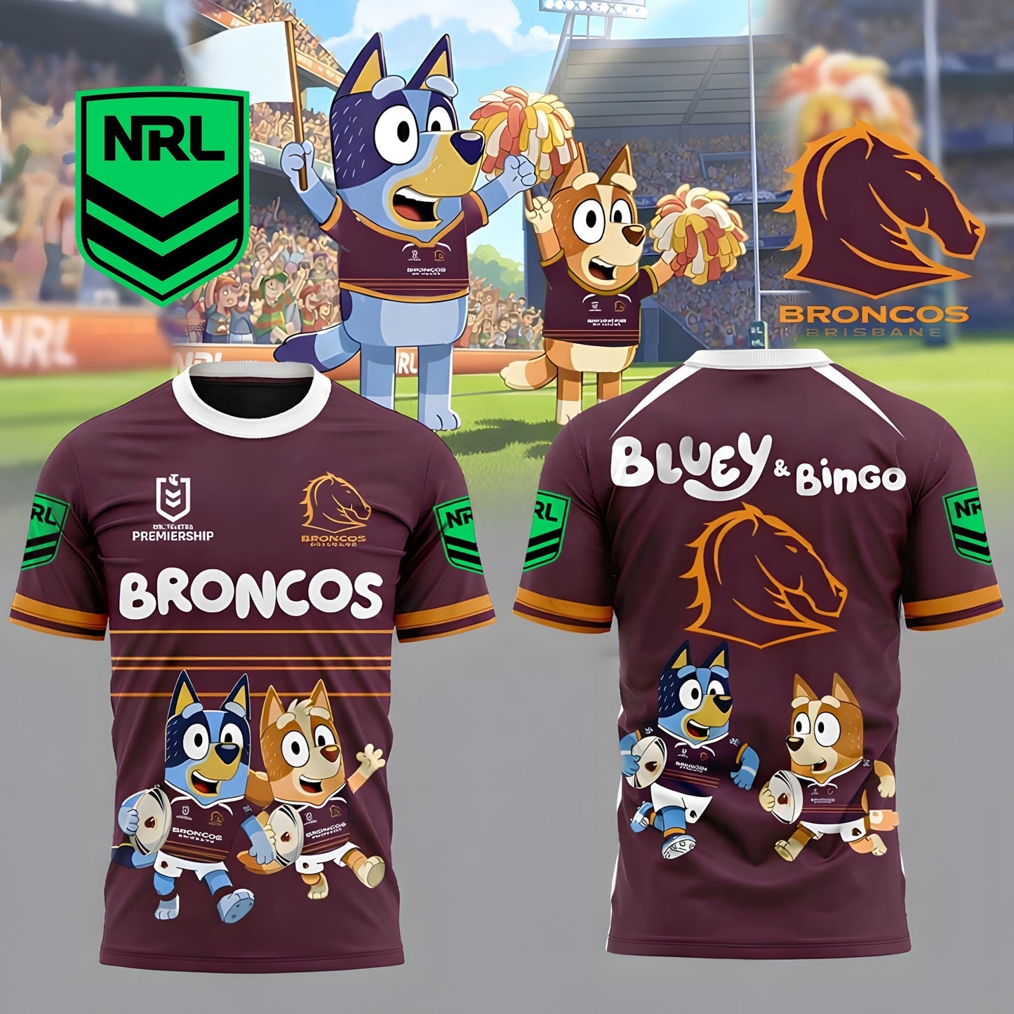 PREMIUM NRL X BB Bluey & Bingo POLO SHIRT ƒ?? Limited 2026 NDT LVH